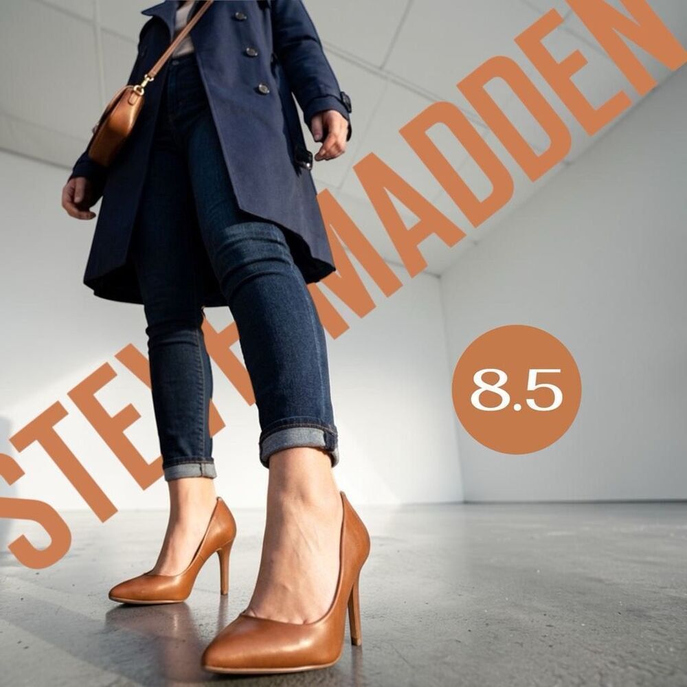 Steve Madden Women's Attract Pointed Toe Stiletto Pump Heels Brown Size 8.5